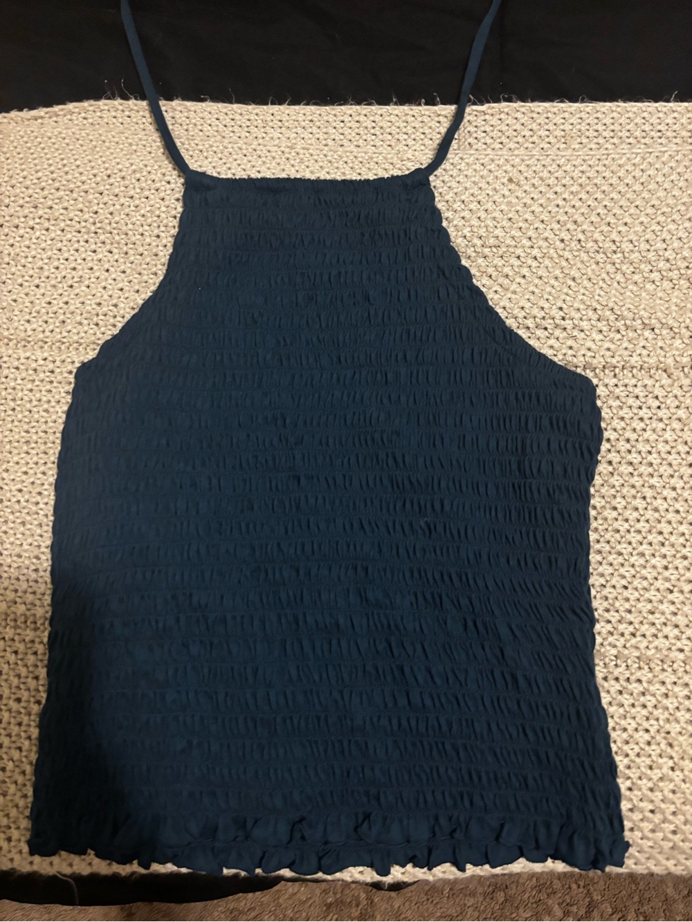 Old Navy Navy Smocked Halter Tank Top